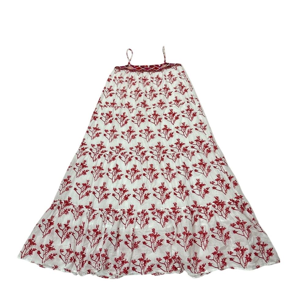 Ro's Garden Womens XS Embroidered Boho Floral Midi Dress Lined Party Garden